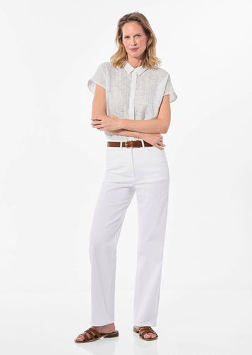 Denim Jeans mit weitem Bein - weiß - Gr. 40 von - Goldner Fashion - Modalova