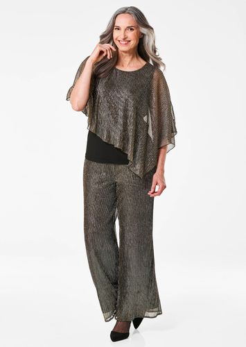 Shirt mit asymmetrischem Überwurf - / metallic / gemustert - Gr. 48 von - Goldner Fashion - Modalova