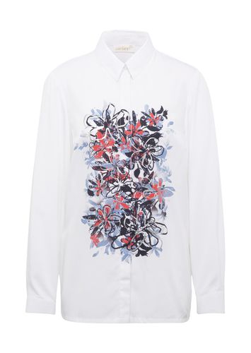 Modische Druckbluse mit Hemdblusenkragen - / blau / rot / gemustert - Gr. 21 von - Goldner Fashion - Modalova