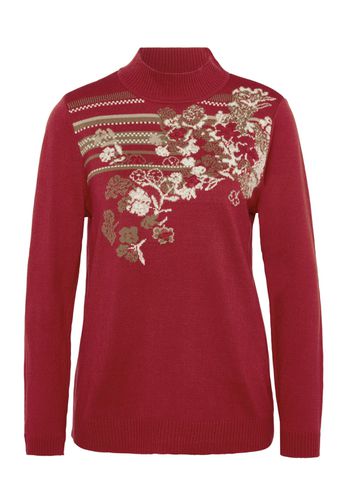 Dezenter Pullover mit Blumenmotiv - dunkelrot - Gr. 19 von - Goldner Fashion - Modalova