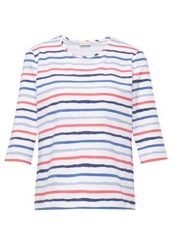 Geringeltes Freizeitshirt - weiß / blau / koralle / geringelt - Gr. 24 von - Goldner Fashion - Modalova