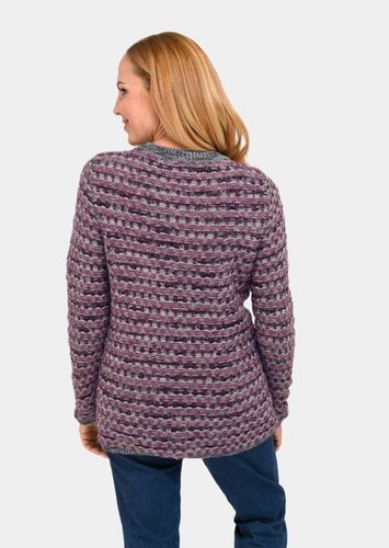 Trageangenehmer Pullover in Strukturmix - / lila / stein / geringelt - Gr. 40 von - Goldner Fashion - Modalova