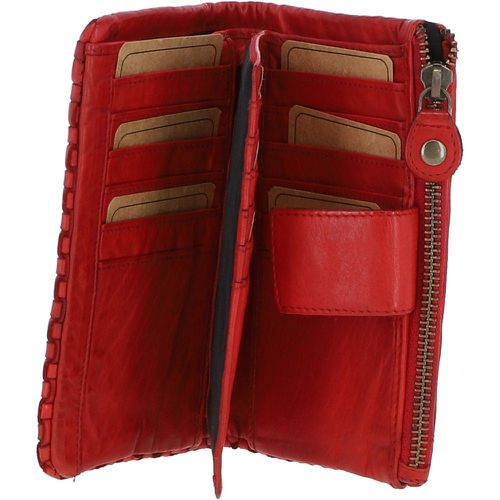 Vintage Woven Leather Medium 18 Card Purse: D-83 Red NA - Ashwood Handbags - Modalova