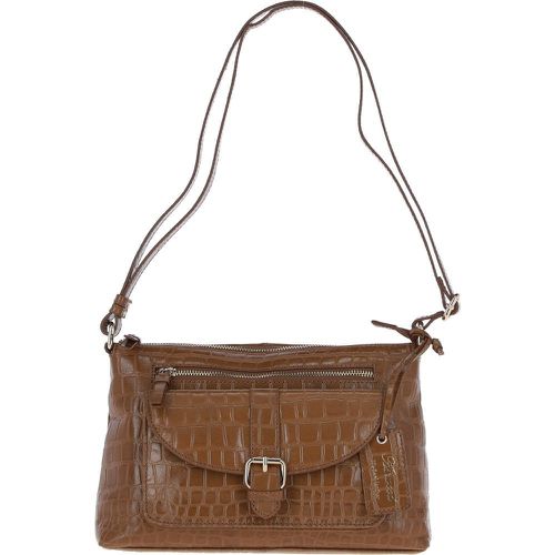 Apos;Pretty&apos; Croc Embossed Leather Shoulder Bag: 63786 Tan/croc NA - Ashwood Handbags - Modalova