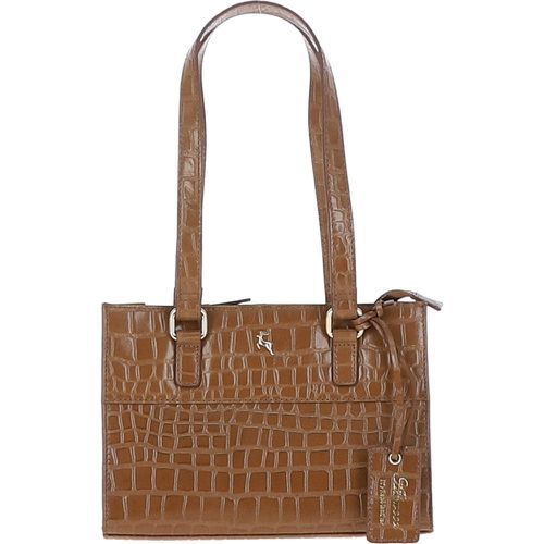 Apos;Glamour&apos; Croc Embossed Leather Shoulder Handbag: 63788 Tan/croc NA - Ashwood Handbags - Modalova