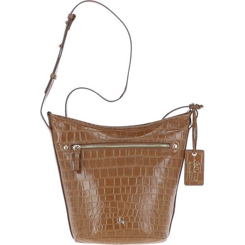 Apos;Expression&apos; Croc Embossed Leather Shoulder Bag: 63790 Tan/croc NA - Ashwood Handbags - Modalova