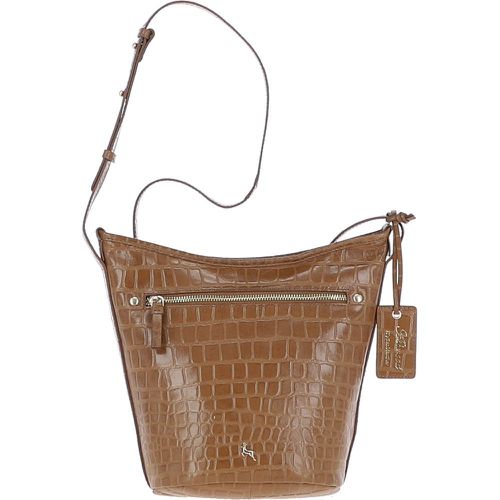 Expression' Croc Embossed Leather Shoulder Bag: 63790 Tan/croc NA - Ashwood Handbags - Modalova