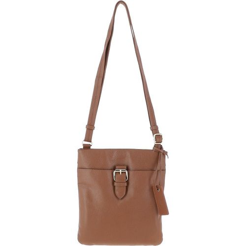 SB Buckle" Zip Top Leather Cross Body Bag Tan NA - Ashwood Handbags - Modalova