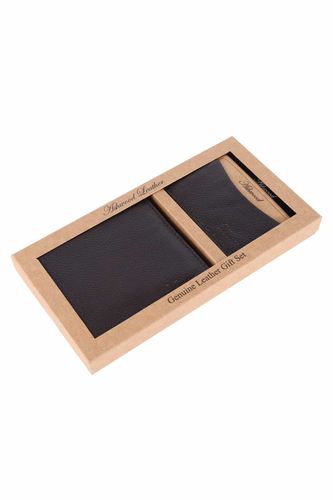 Men's RFID Leather Gift Set: Pilgrim Miller Brown NA - Ashwood Handbags - Modalova