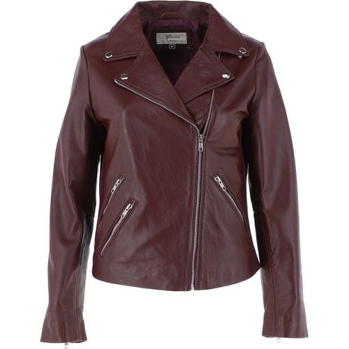 Leather Fashion Biker Jacket: G-Celia22 Burgundy 10 - Ashwood Handbags - Modalova
