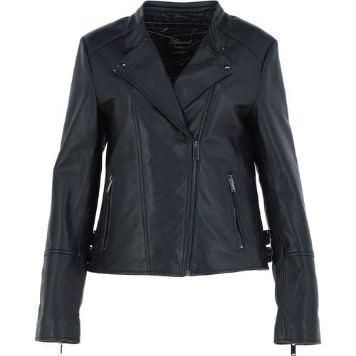 Apos;Giada&apos; Leather Fashion Biker Jacket: AWL-N30 Black 20 - Ashwood Handbags - Modalova