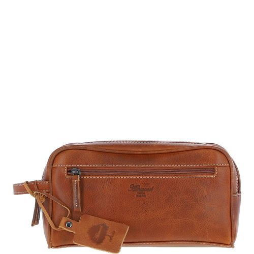 Men's Dual Zip Leather Washbag: FE-09 Cognac NA - Ashwood Handbags - Modalova