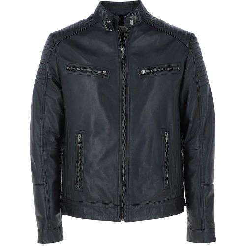 Apos;Vincenzo&apos; Mens Leather Biker Jacket: G-6400 Black Size 3XL - Ashwood Handbags - Modalova