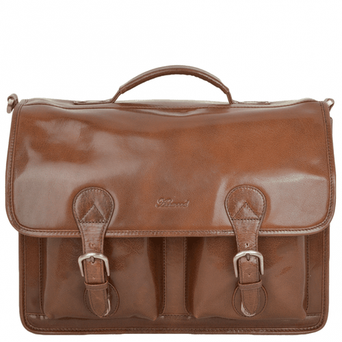 Leather Briefcase 8190 Chestnut/vt NA - Ashwood Handbags - Modalova