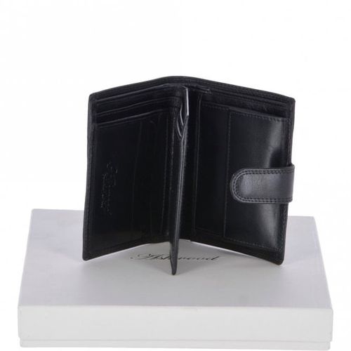 Vegetable Tanned Flip Side 6 card ID & Coins Dual Bill fold Tab Leather Wallet 1246-VT Black NA - Ashwood Handbags - Modalova
