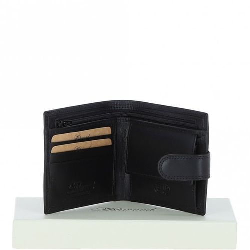 Classic 3 Card & ID Billfold Tab Wallet Leather Wallet 1222-VT Black NA - Ashwood Handbags - Modalova