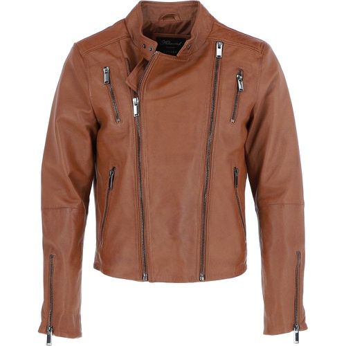 Apos;Filippo&apos; Mens Leather Cross Zip Biker Jacket: AWM-1716 Tan Size 2XL - Ashwood Handbags - Modalova