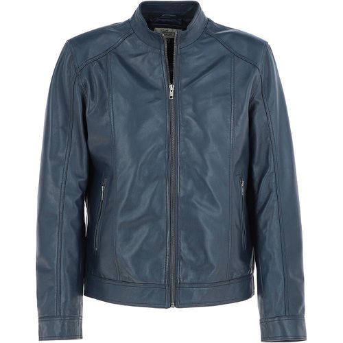 Mens Leather Biker Jacket: BR-Rock 2 Navy Blue Size M - Ashwood Handbags - Modalova