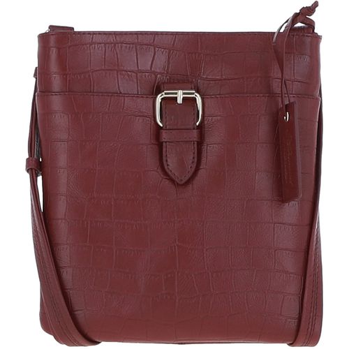 Womens Small Zip Top Leather Cross Body Bag: TAB Burgundy/croc NA - Ashwood Handbags - Modalova