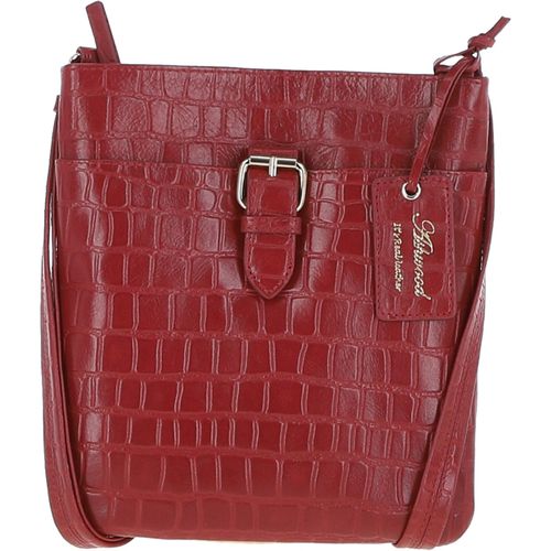 Womens Small Zip Top Leather Cross Body Bag: TAB Red/croc NA - Ashwood Handbags - Modalova