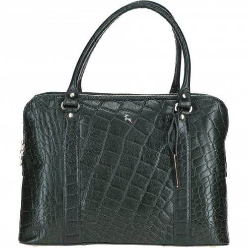 Three Section Large Veggie Tanned Leather Bag: Gina Green/croc NA - Ashwood Handbags - Modalova