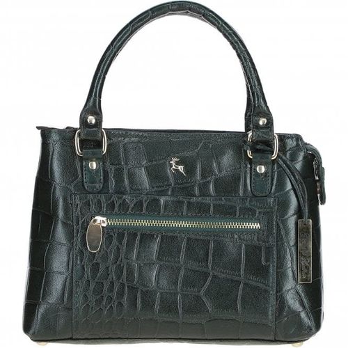 Croc Finish Real Leather Tote Bag: 19-157 Green/croc NA - Ashwood Handbags - Modalova