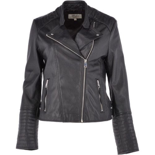 Apos;Casey&apos; Real Leather Biker Jacket: N-31 Black 20 - Ashwood Handbags - Modalova