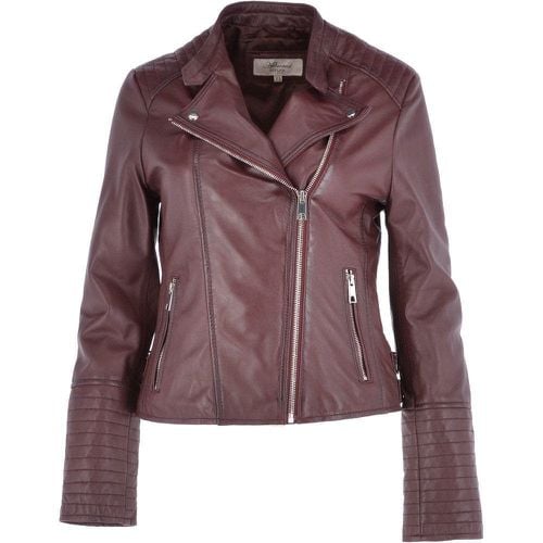 Apos;Casey&apos; Real Leather Biker Jacket: N-31 Oxblood 14 - Ashwood Handbags - Modalova