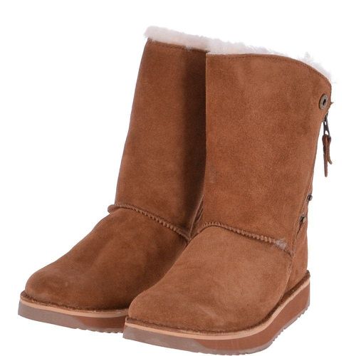 Ladies Suede Sheepskin Zip Boots Chestnut Chestnut 7 - Ashwood Handbags - Modalova