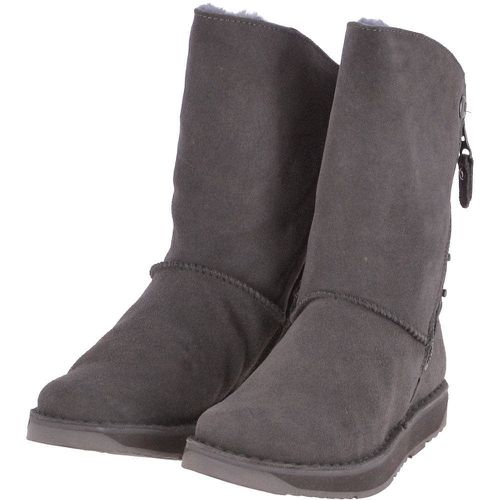 Ladies Suede Sheepskin Zip Boots Chestnut Grey 4 - Ashwood Handbags - Modalova