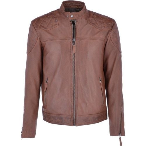 Apos;Cadmar&apos; Leather Biker Jacket: 8055 Tan Size 3XL - Ashwood Handbags - Modalova