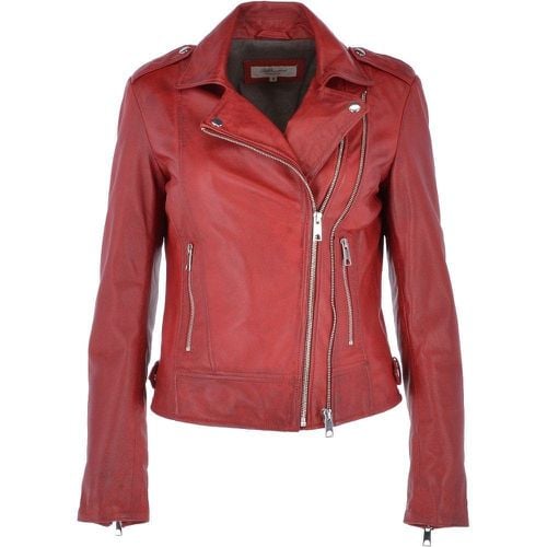 Apos;Ciara&apos; Real Leather Biker Jacket: ESTIMO Red 10 - Ashwood Handbags - Modalova