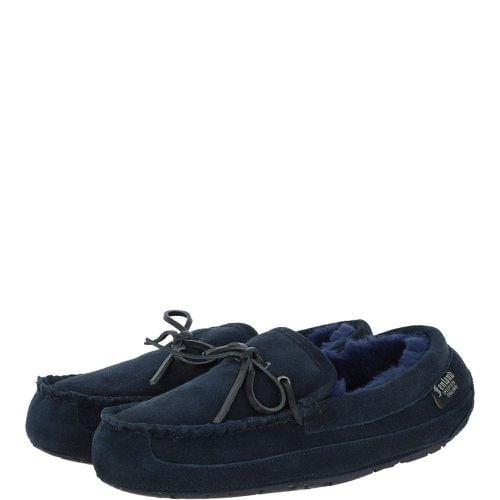 Fenland Classic Mens Suede Sheepskin Moccasins Navy 7/8 - Ashwood Handbags - Modalova