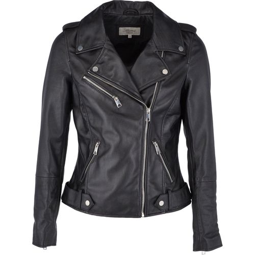 Apos;Scarlett&apos; Real Leather Biker Jacket: RUTH Black 18 - Ashwood Handbags - Modalova