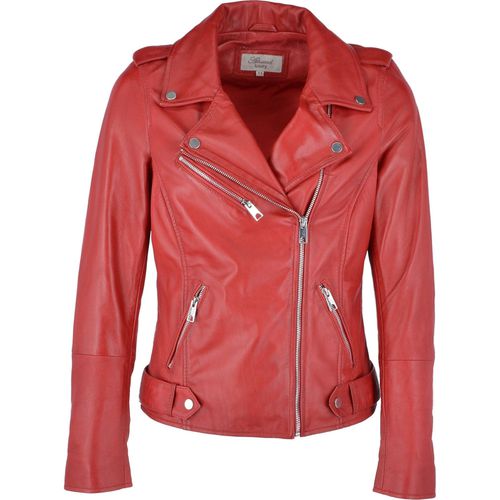 Apos;Scarlett&apos; Real Leather Biker Jacket: RUTH Red 10 - Ashwood Handbags - Modalova