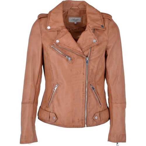 Apos;Scarlett&apos; Real Leather Biker Jacket: RUTH Cognac 12 - Ashwood Handbags - Modalova