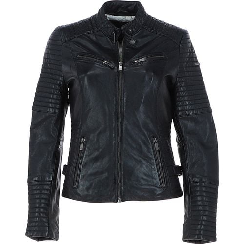 Real Leather Ribbed Detailing Biker Jacket: bikex Black 18 - Ashwood Handbags - Modalova