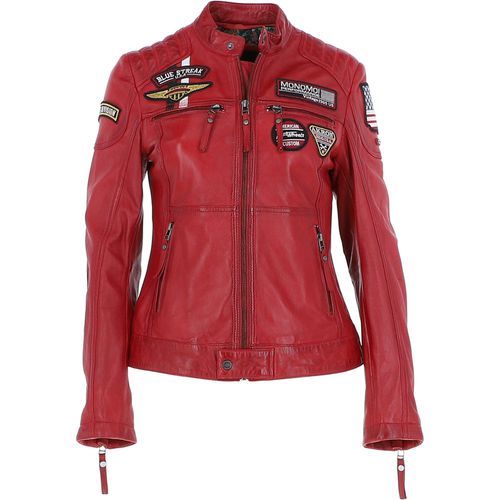 Fashion Leather Biker Style Jacket with Protection Pad Pockets: jessica Red 14 - Ashwood Handbags - Modalova