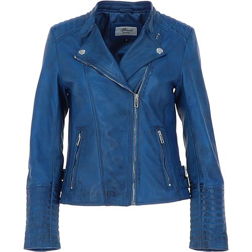 Apos;Casey&apos; Real Leather Biker Jacket: N-31 Royal Blue 10 - Ashwood Handbags - Modalova