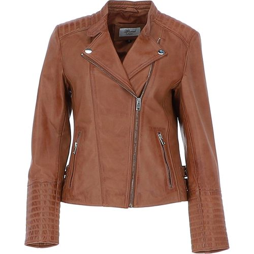 Apos;Casey&apos; Real Leather Biker Jacket: N-31 Tan 12 - Ashwood Handbags - Modalova