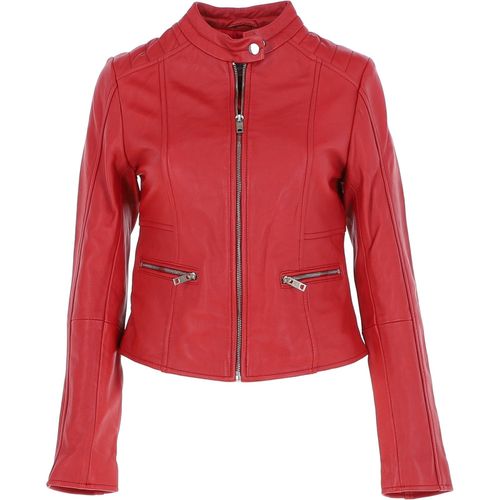 Apos;Serefina&apos; Real Leather Biker Jacket: FO-ALVA Red 14 - Ashwood Handbags - Modalova