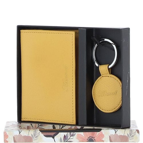 Leather Card Holder & Gift Set: slg-31243 Yellow ONE SIZE - Ashwood Handbags - Modalova