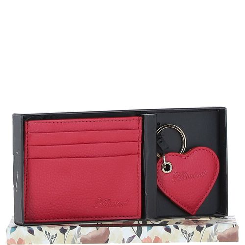 Leather Card Holder & Gift Set: slg-31342 Raspberry ONE SIZE - Ashwood Handbags - Modalova