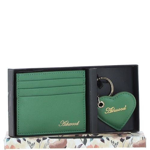 Leather Card Holder & Gift Set: slg-31342 Green ONE SIZE - Ashwood Handbags - Modalova