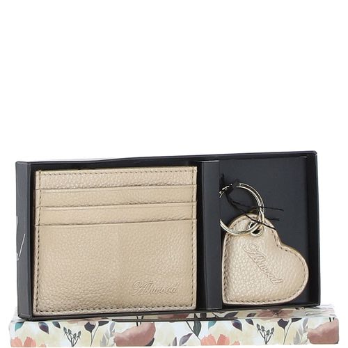 Leather Card Holder & Gift Set: slg-31342 Gold ONE SIZE - Ashwood Handbags - Modalova