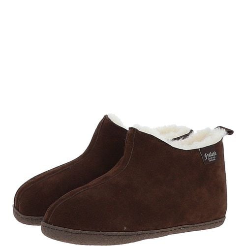 Fenland Mens Suede Sheepskin Booties: BOS Slippers Brown 11/12 - Ashwood Handbags - Modalova