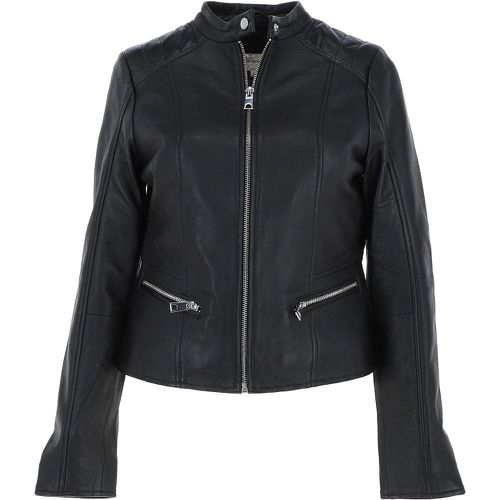 Apos;Serefina&apos; Real Leather Biker Jacket: FO-ALVA Black 12 - Ashwood Handbags - Modalova