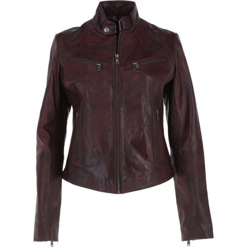 Apos;lolita&apos; Real Leather Mandarin Collar Biker Jacket: G 2131 Vin burgundy 18 - Ashwood Handbags - Modalova