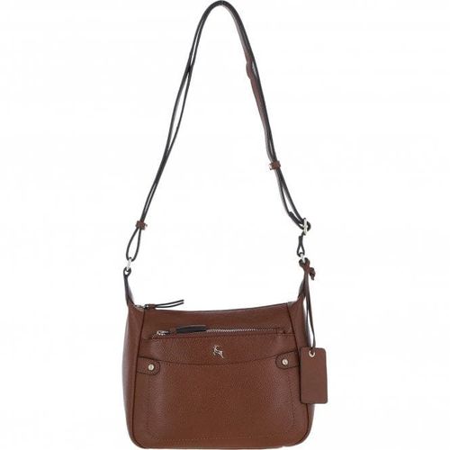 Apos;Classico Napoli&apos; Real Leather Top Zip Crossbody Bag: 63931 Two Tone Tan NA - Ashwood Handbags - Modalova