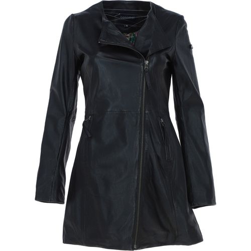 Real Leather Three Quarter Side Zip Jacket: aroma Black 10 - Ashwood Handbags - Modalova